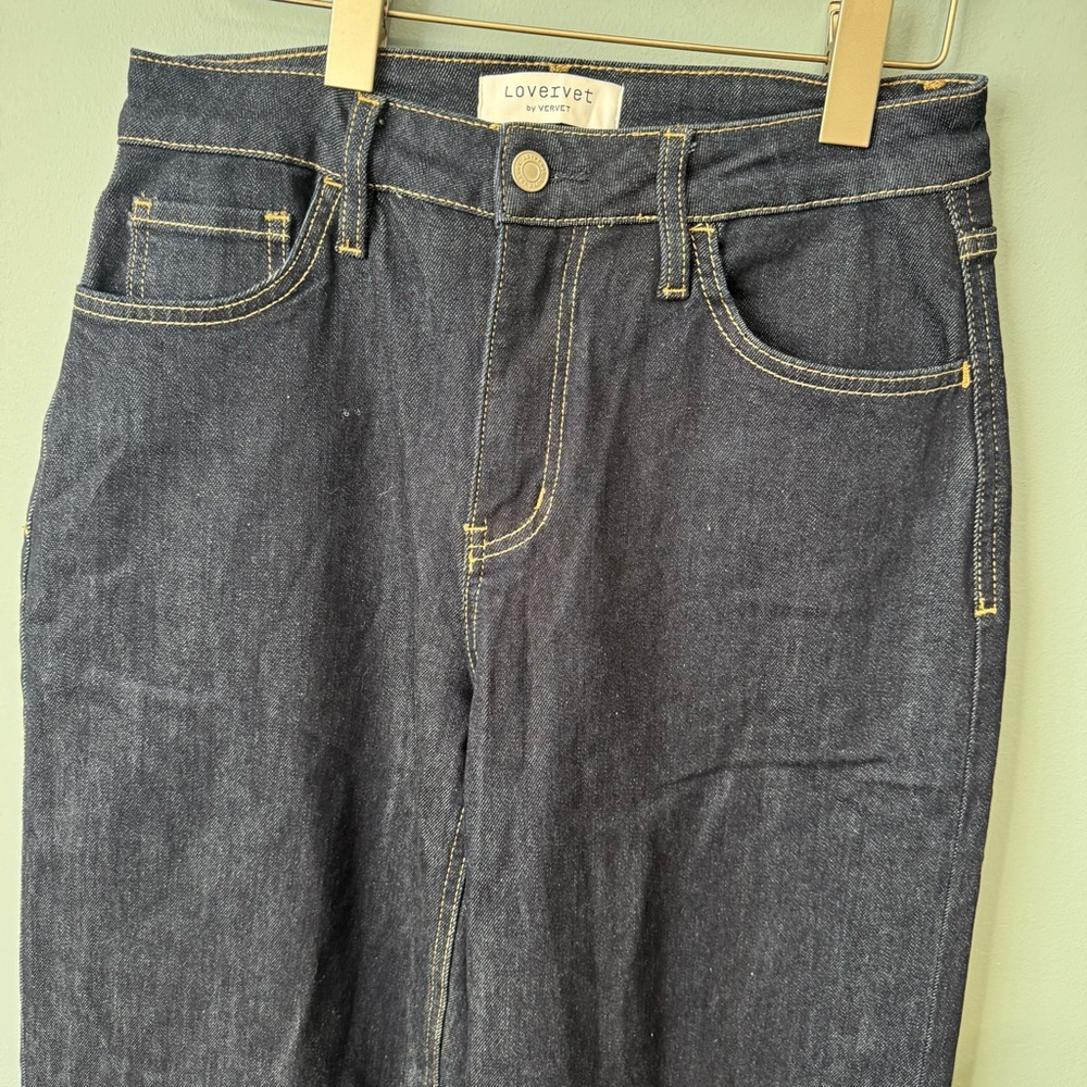 Lovervet By Vervet Divinity High Rise Slim Barrel Jeans in Dark Rinse. 27 / 5 - Picture 7 of 12